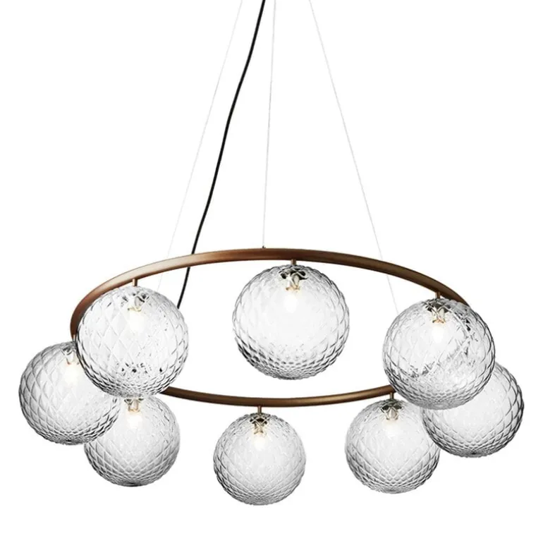 Nuura Miira 8 Circular pendant, dark bronze - optic clear