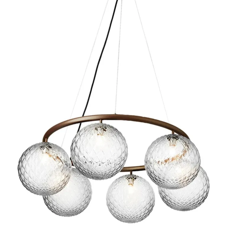 Nuura Miira 6 Circular pendant, dark bronze - optic clear