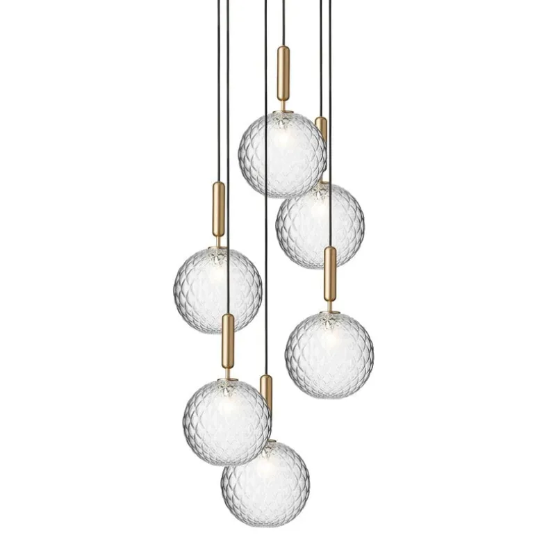 Nuura Miira 6 pendant, large, brass - optic clear