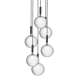 Nuura Miira 6 pendant, large, rock grey - optic clear