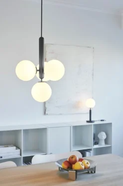 Nuura Miira 4 pendant, rock grey - opal white