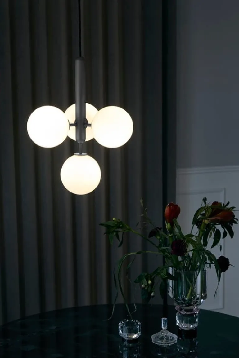 Nuura Miira 4 pendant, rock grey - opal white