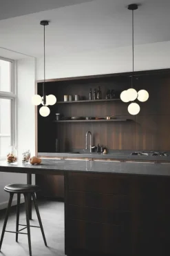 Nuura Miira 4 pendant, rock grey - opal white