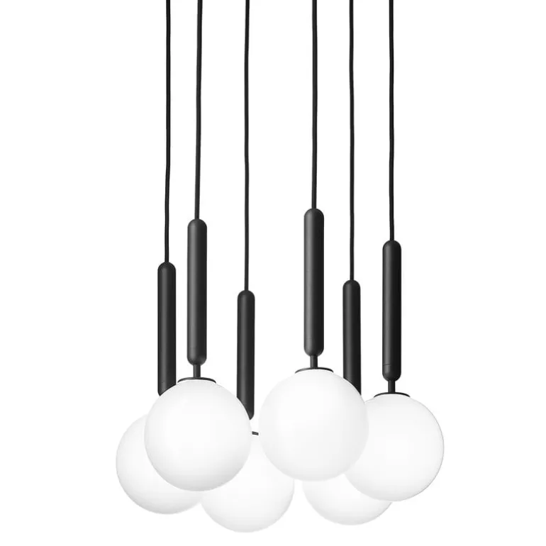 Nuura Miira 6 pendant, rock grey - opal white