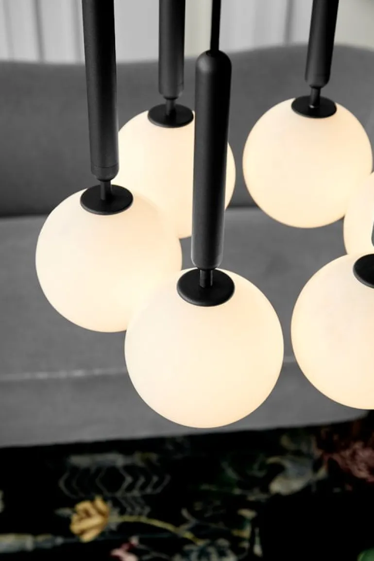 Nuura Miira 6 pendant, rock grey - opal white