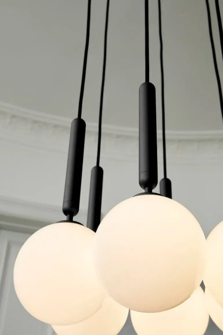 Nuura Miira 6 pendant, rock grey - opal white