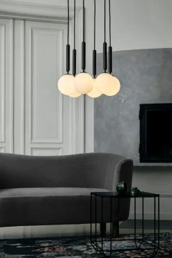 Nuura Miira 6 pendant, rock grey - opal white