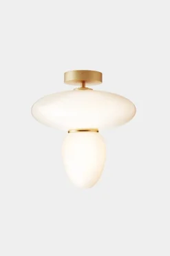 Nuura Rizzatto 42 ceiling lamp, brass - opal white