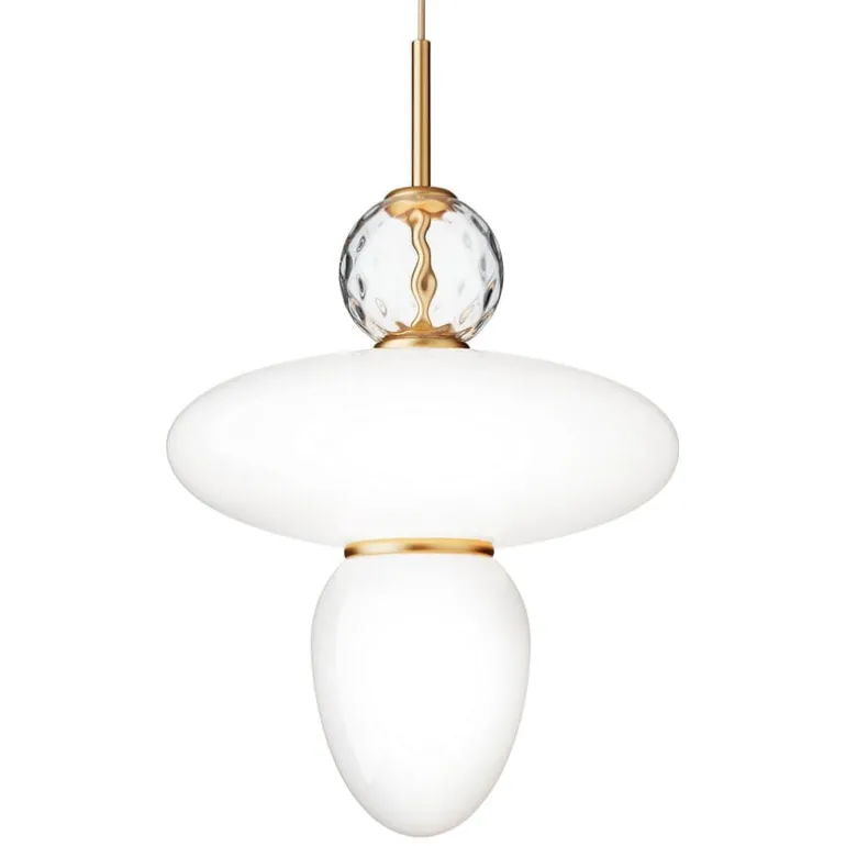 Nuura Rizzatto 43 pendant, brass - opal white