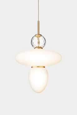 Nuura Rizzatto 43 pendant, brass - opal white