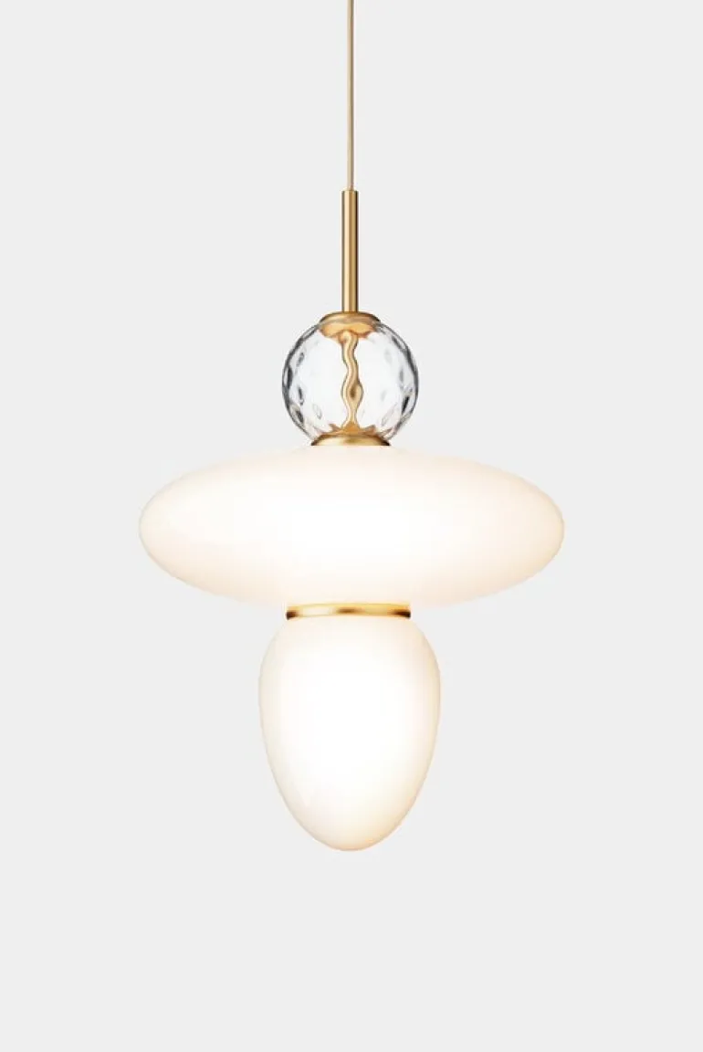 Nuura Rizzatto 43 pendant, brass - opal white