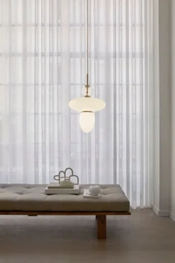 Nuura Rizzatto 43 pendant, brass - opal white