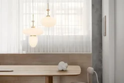 Nuura Rizzatto 43 pendant, brass - opal white