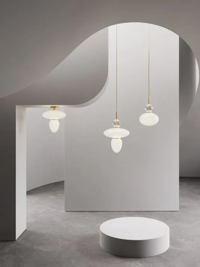 Nuura Rizzatto 43 pendant, brass - opal white