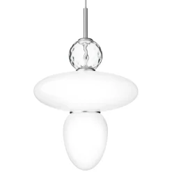 Nuura Rizzatto 43 pendant, satin silver - opal white