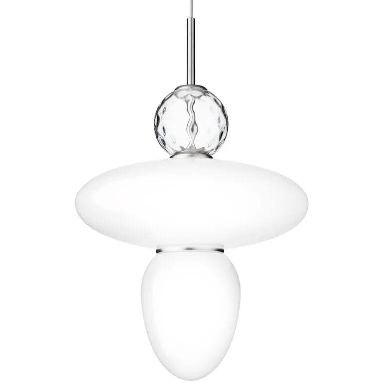 Nuura Rizzatto 43 pendant, satin silver - opal white