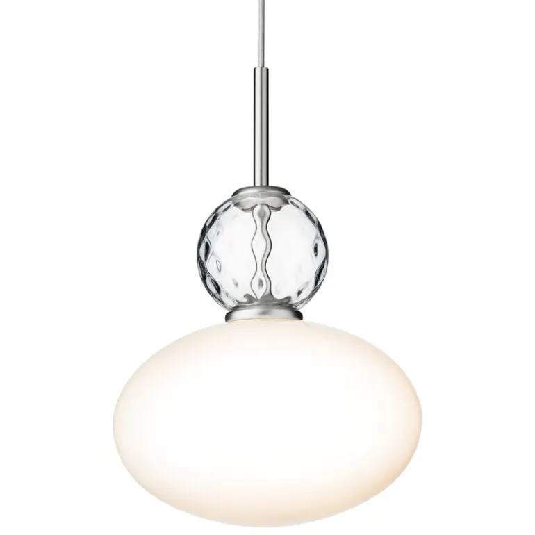 Nuura Rizzatto 32 pendant, satin silver - opal white