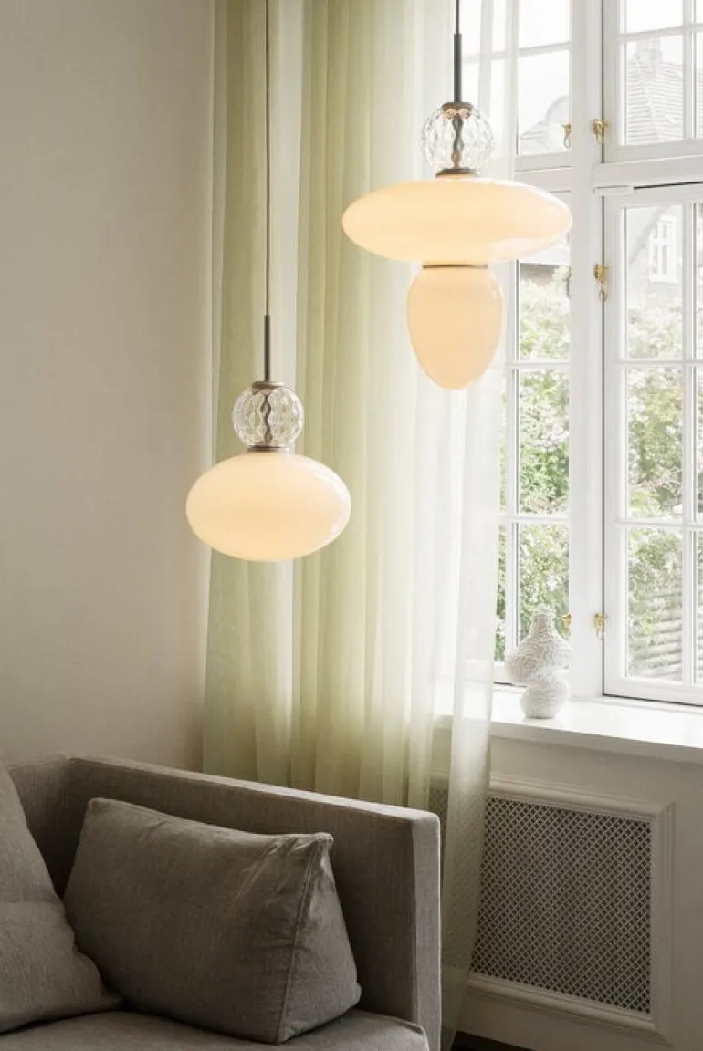 Nuura Rizzatto 32 pendant, satin silver - opal white