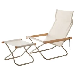 Nychair X Nychair X ottoman, beech - white