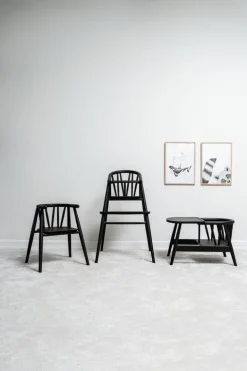 Oaklings Saga high chair, black stained oak