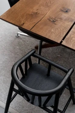 Oaklings Saga high chair, black stained oak