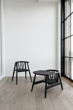 Oaklings Smilla toddler chair with tray, black stained oak