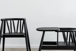 Oaklings Smilla toddler chair with tray, black stained oak