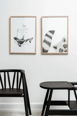 Oaklings Smilla toddler chair with tray, black stained oak