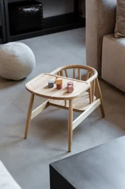 Oaklings Smilla toddler chair with tray, oak