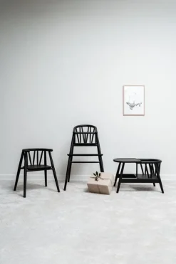 Oaklings Storm kid's chair, black stained oak