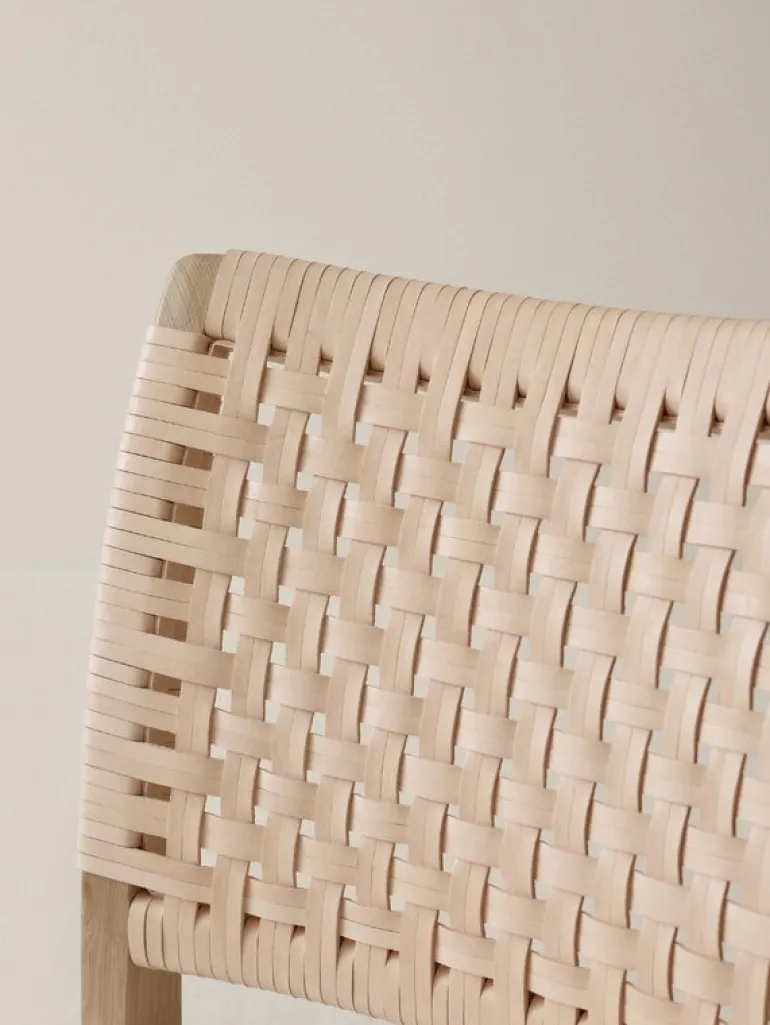 Ornäs Näyttely chair, oak - nude leather - linen seat