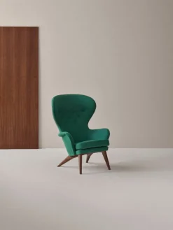 Ornäs Siesta lounge chair, oak - wine red Vidar 582