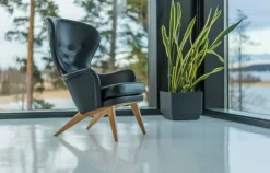 Ornäs Siesta lounge chair, oak - black leather Sørensen