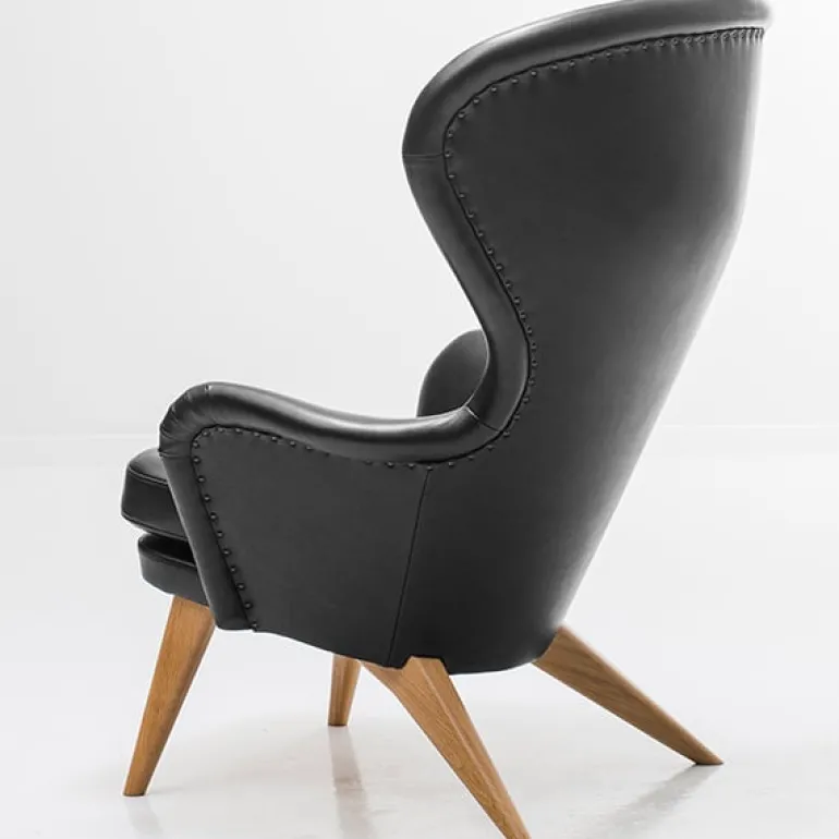 Ornäs Siesta lounge chair, oak - black leather Sørensen