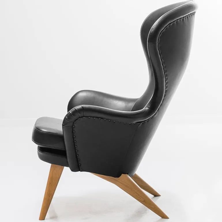 Ornäs Siesta lounge chair, oak - black leather Sørensen