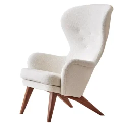 Ornäs Siesta lounge chair, walnut - white Orsetto 012