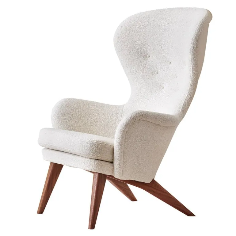 Ornäs Siesta lounge chair, walnut - white Orsetto 012