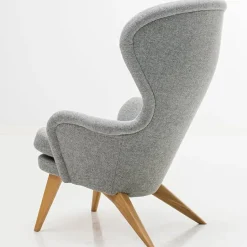 Ornäs Siesta lounge chair, oak - light grey Hallingdal 130