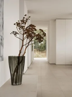 Orrefors Reed vase, 500 mm, clear smokey green