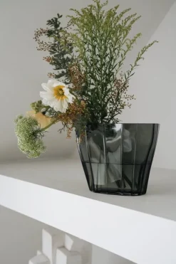 Orrefors Reed vase, 175 mm, clear smokey green