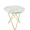 OX Denmarq Mini O table, brass - white Carrara