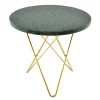 OX Denmarq Mini O table, brass - green marble