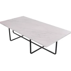 OX Denmarq Ninety table, large, white marble - black