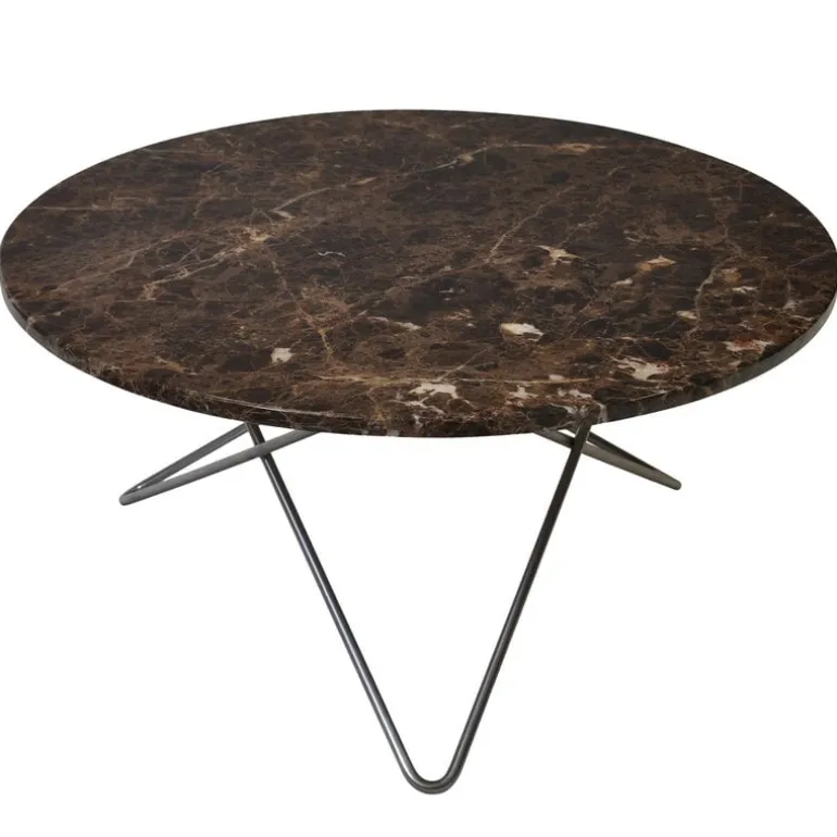 OX Denmarq O table, black - brown marble