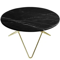 OX Denmarq O table, brass - black marble