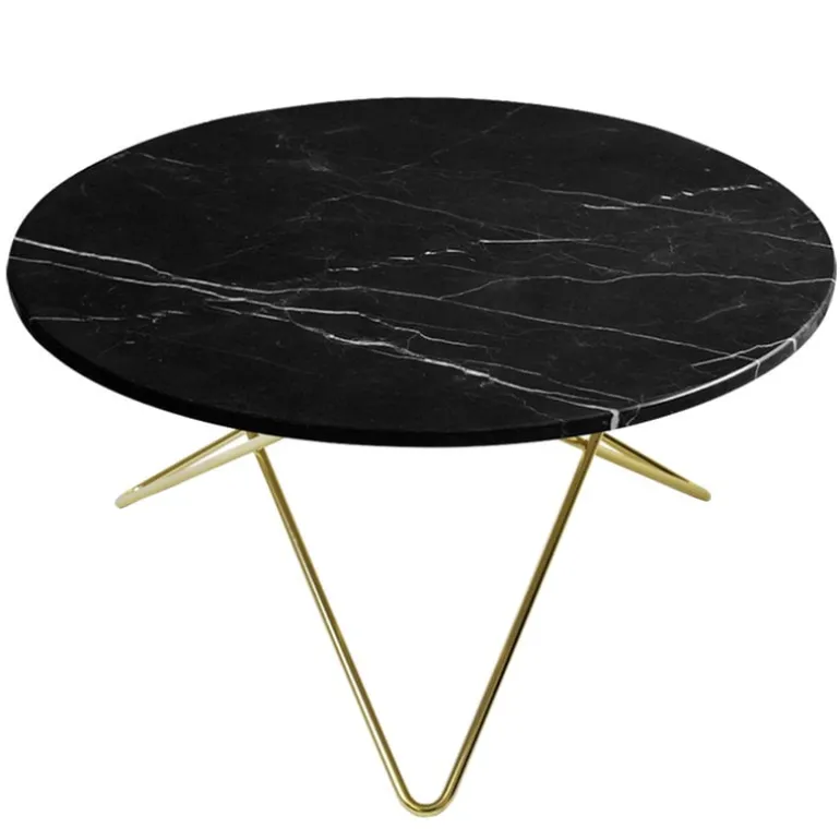 OX Denmarq O table, brass - black marble
