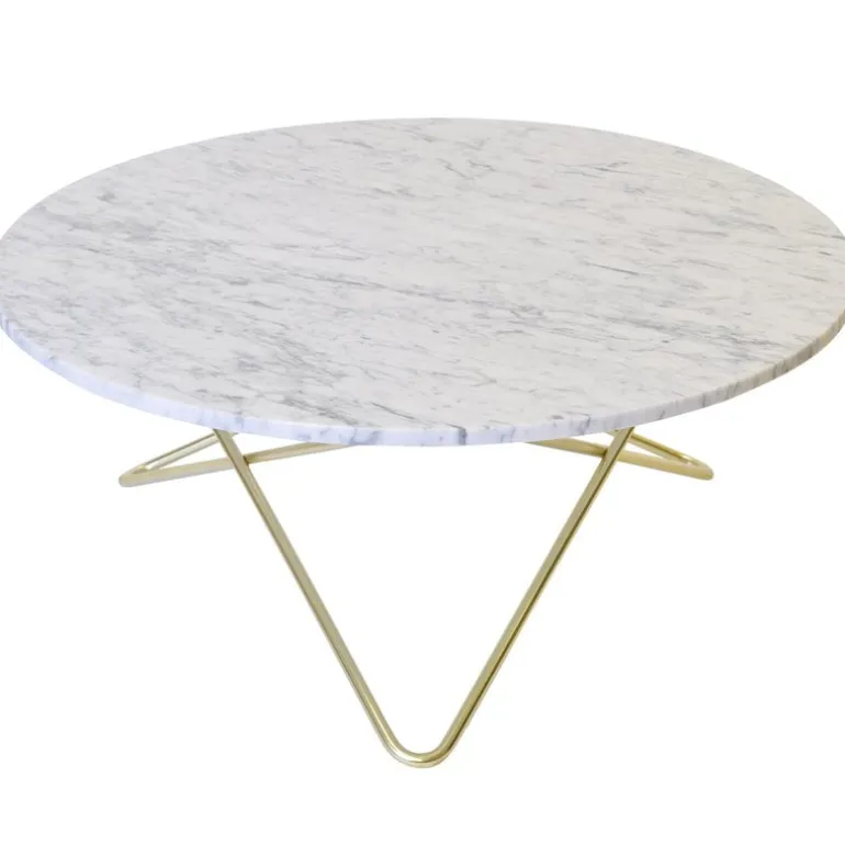 OX Denmarq O table, brass - white marble
