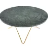 OX Denmarq O table, brass - green marble