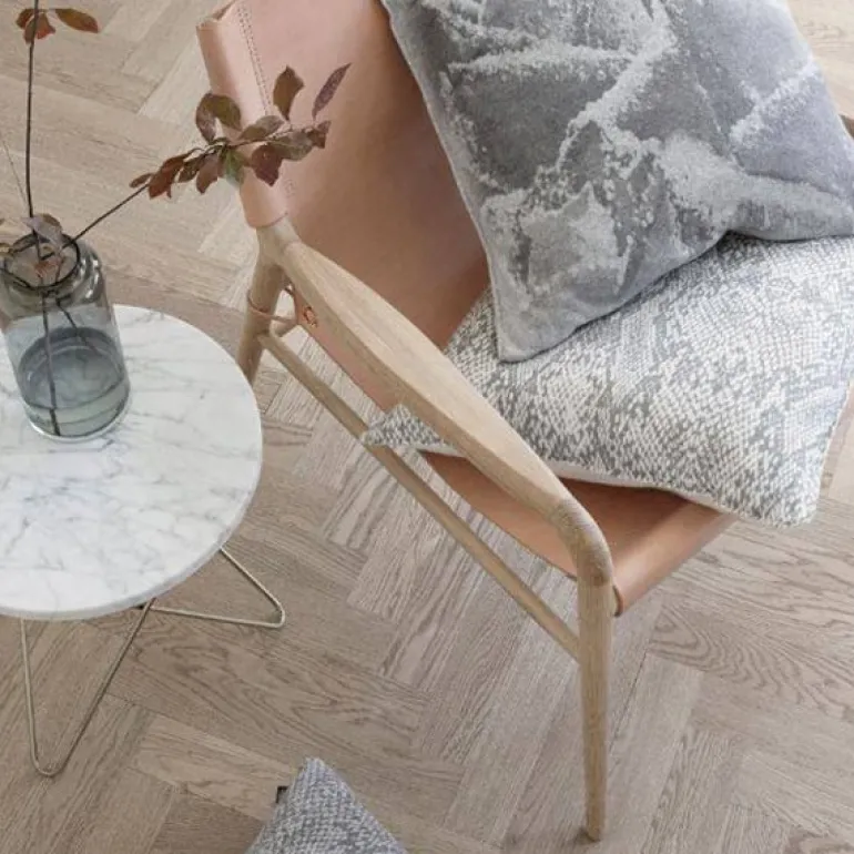 OX Denmarq Rama lounge chair, natural leather - soaped oak