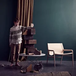 OX Denmarq Rama lounge chair, natural leather - soaped oak